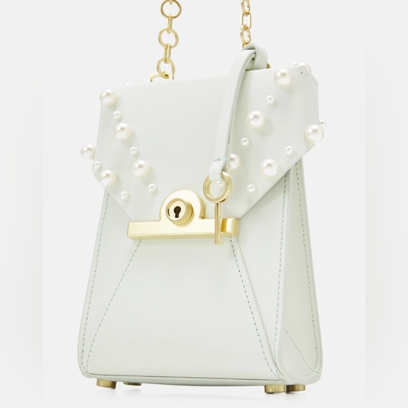 ZAC Zac Posen Amelia Embellished Leather Phone Crossbody Bag EUC - Picture 3 of 17